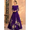 Purple Shamoz Silk Maxi Suit for Eid Wedding Party
