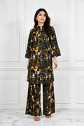 2Pcs Women's Stitched Winter Cotton Printed Dress