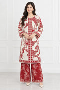 2Pcs Women's Stitched Grip Silk Printed Co Ord Set (Karina)
