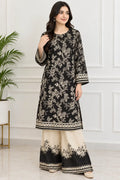2Pcs Women's Stitched Grip Silk Printed Co Ord Set (Blush)