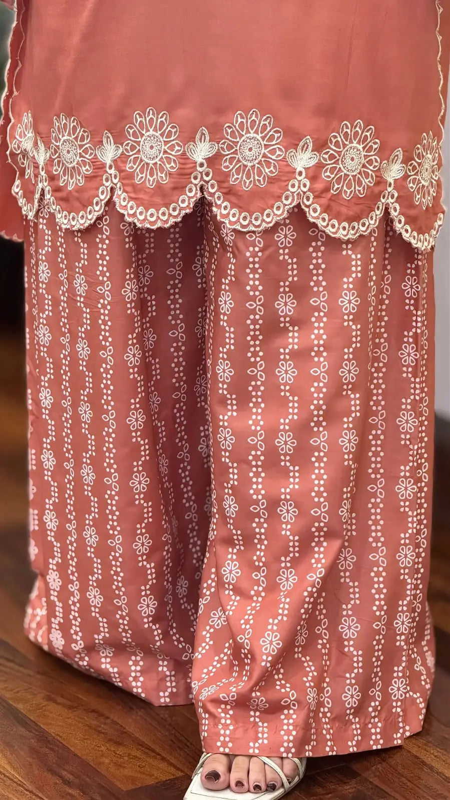2 Pcs Women's Stitched Linen Embroidered Shirt And Trouser
