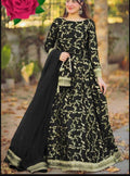 Black Lehenga Choli Set Shamoz Silk 4-Piece Embroidered